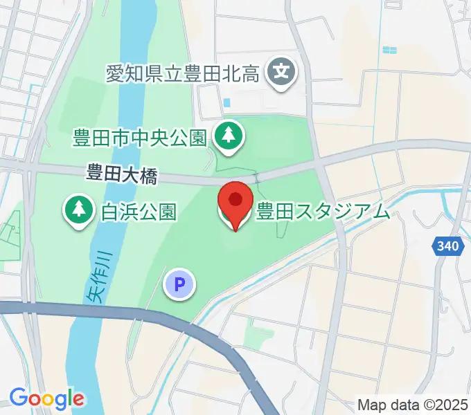 豊田スタジアムの地図