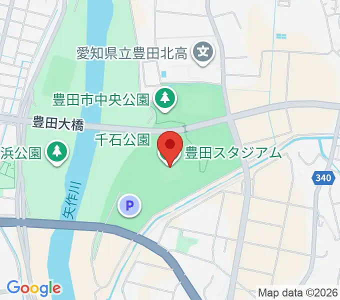 豊田スタジアムの地図