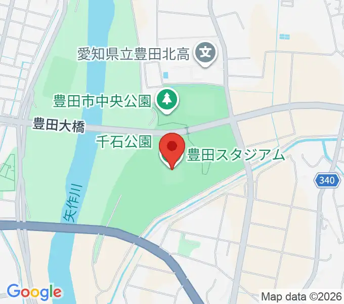 豊田スタジアムの地図