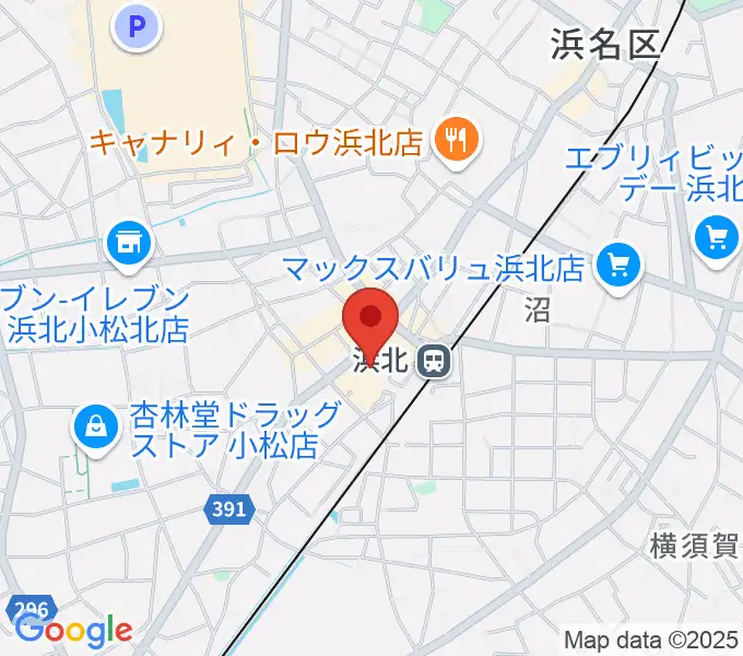 なゆた・浜北 練習室の地図