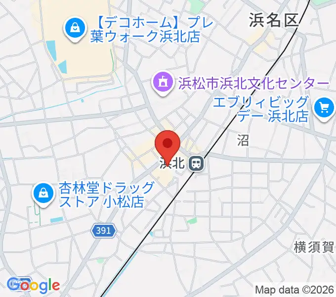 なゆた・浜北 練習室の地図