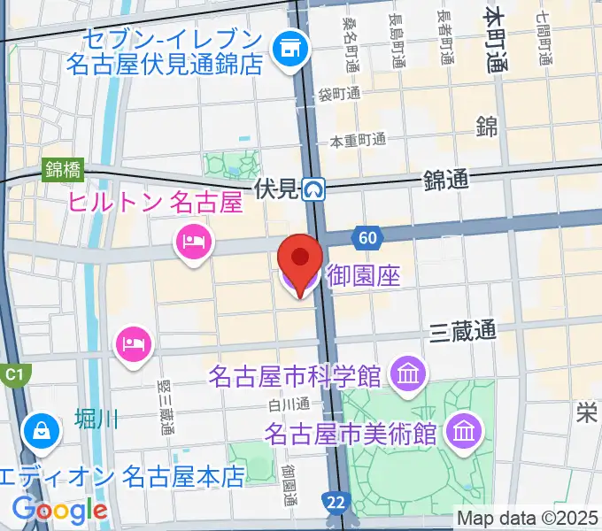 御園座の地図
