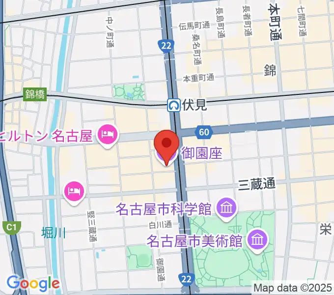 御園座の地図