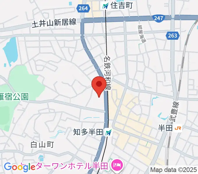瀧上工業雁宿ホールの地図