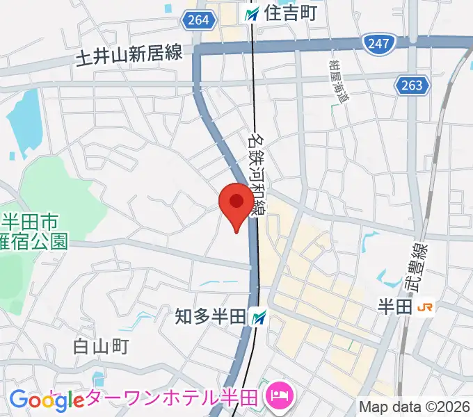 瀧上工業雁宿ホールの地図