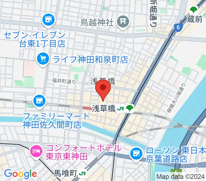 浅草橋ヒューリック ホール＆ヒューリックの地図