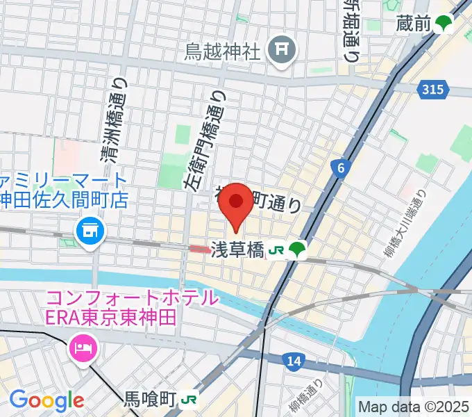浅草橋ヒューリック ホール＆ヒューリックの地図