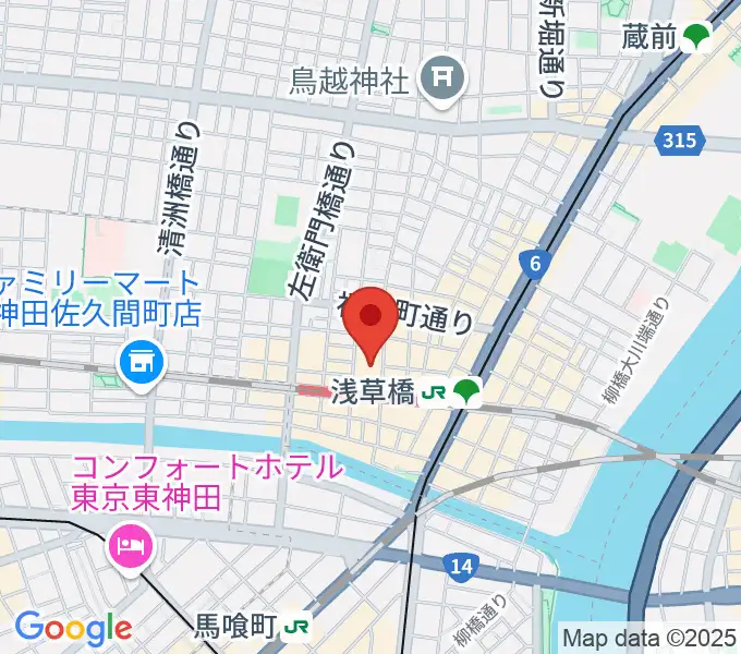 浅草橋ヒューリック ホール＆ヒューリックの地図