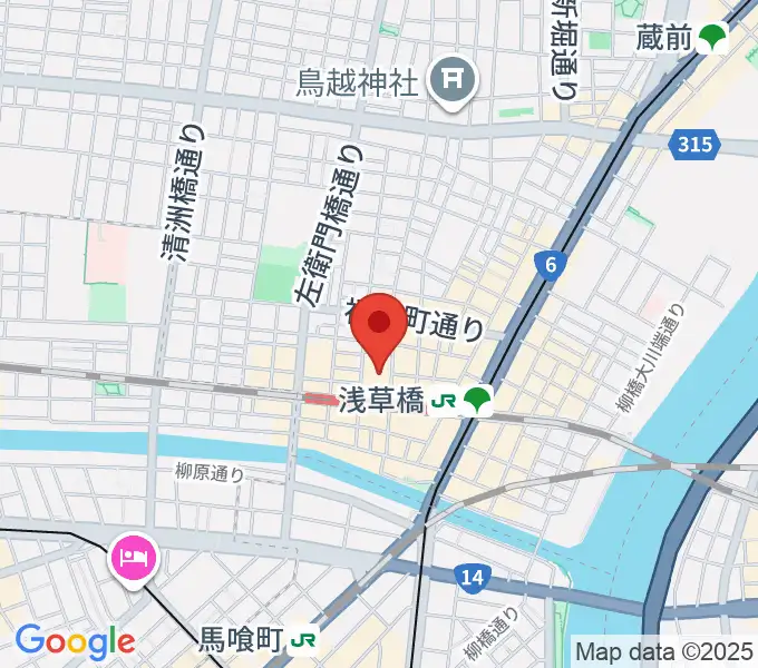 浅草橋ヒューリック ホール＆ヒューリックの地図