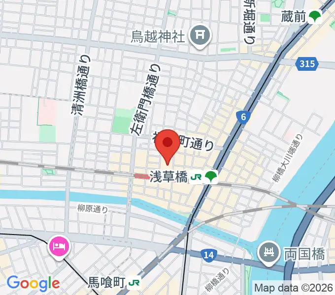 浅草橋ヒューリック ホール&ヒューリックの地図