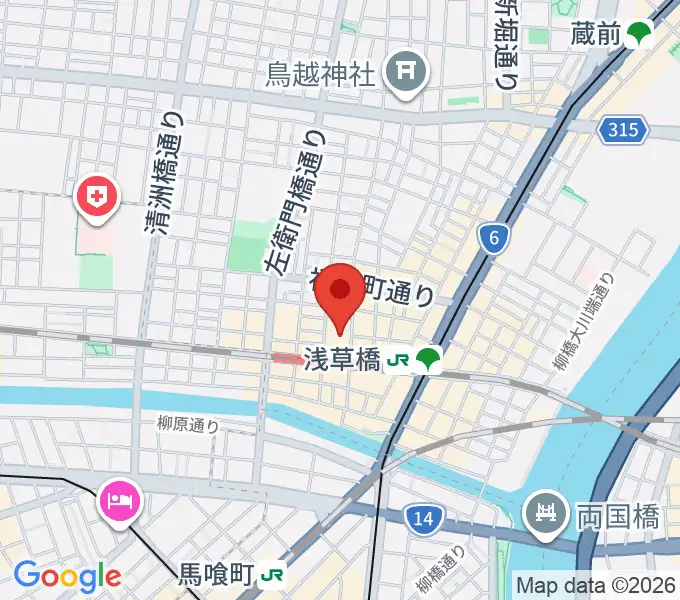 浅草橋ヒューリック ホール＆ヒューリックの地図