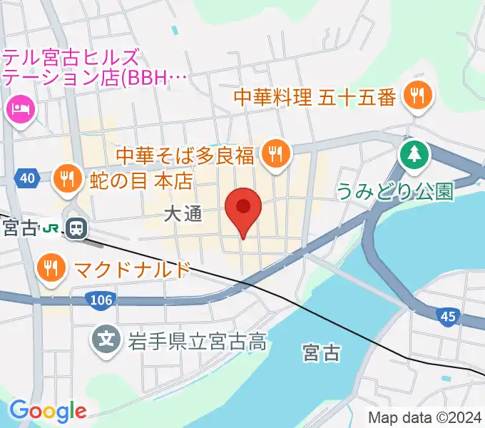 クラブカウンターアクション宮古の地図