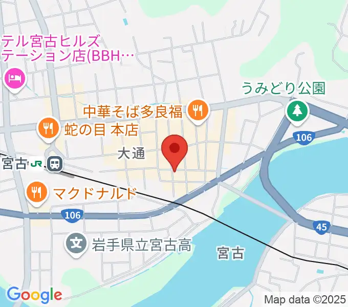 クラブカウンターアクション宮古の地図