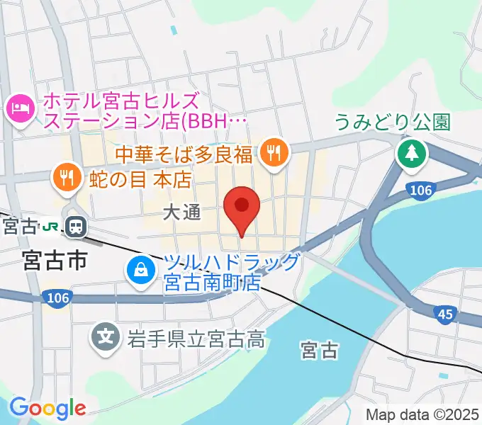 クラブカウンターアクション宮古の地図