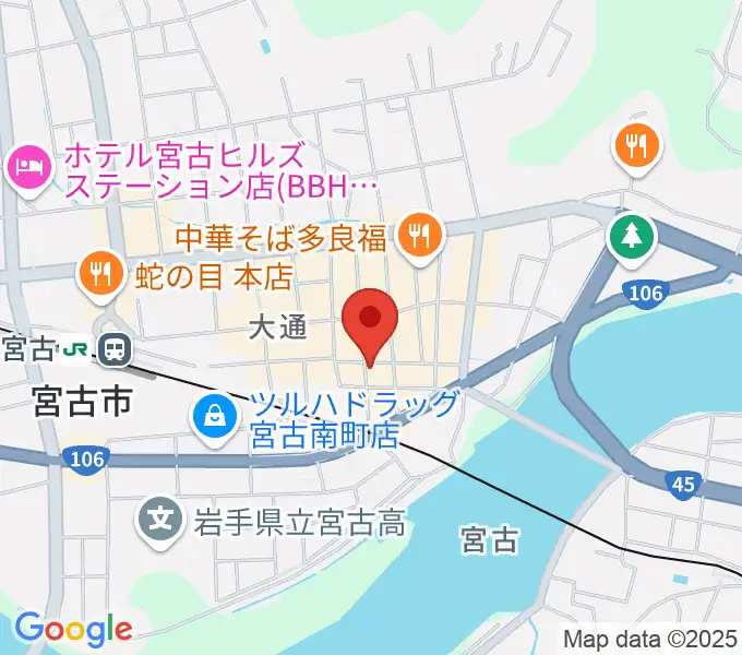 クラブカウンターアクション宮古の地図
