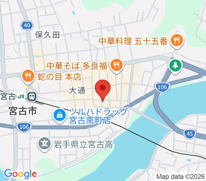 クラブカウンターアクション宮古の地図