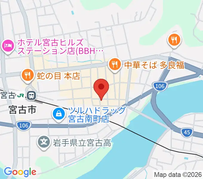 クラブカウンターアクション宮古の地図