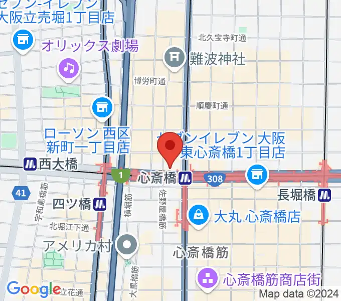 心斎橋VARONの地図