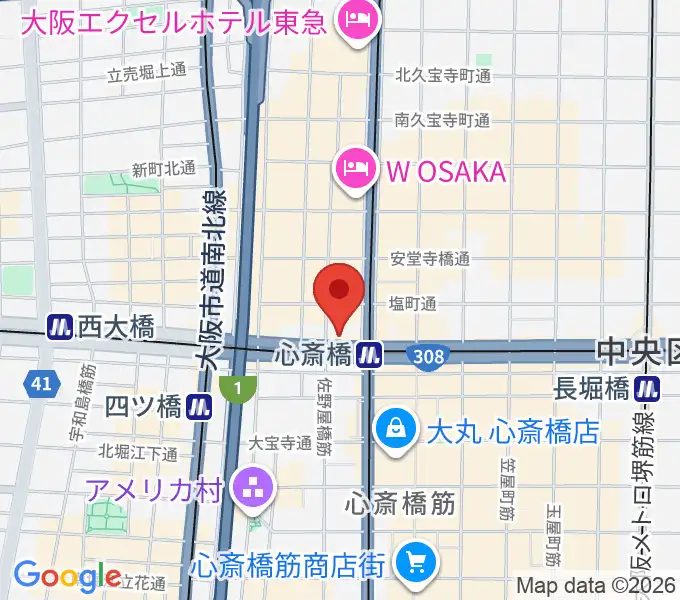 心斎橋VARONの地図