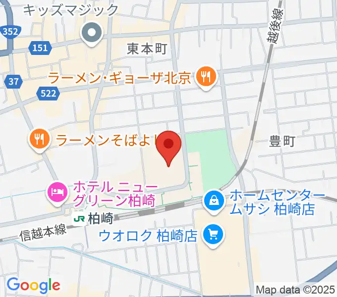 柏崎市文化会館アルフォーレの地図