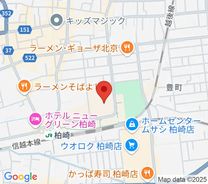 柏崎市文化会館アルフォーレの地図