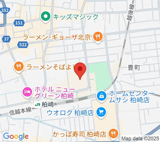 柏崎市文化会館アルフォーレの地図