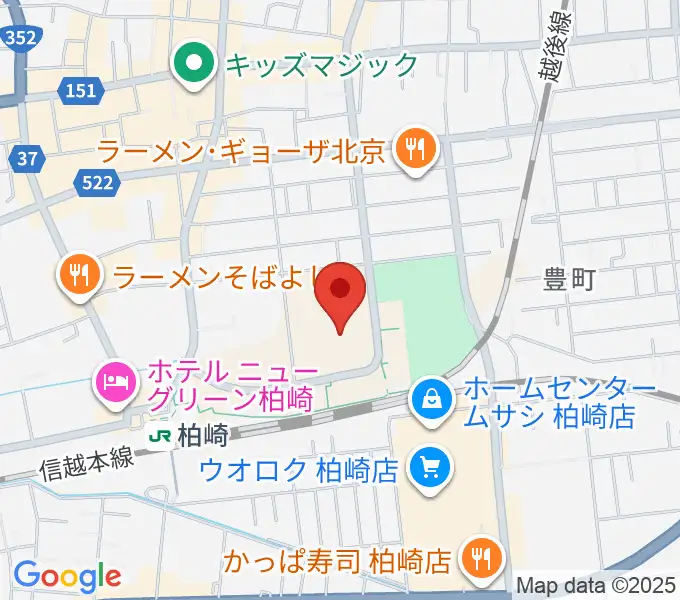柏崎市文化会館アルフォーレの地図