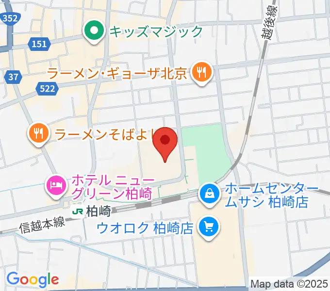 柏崎市文化会館アルフォーレの地図