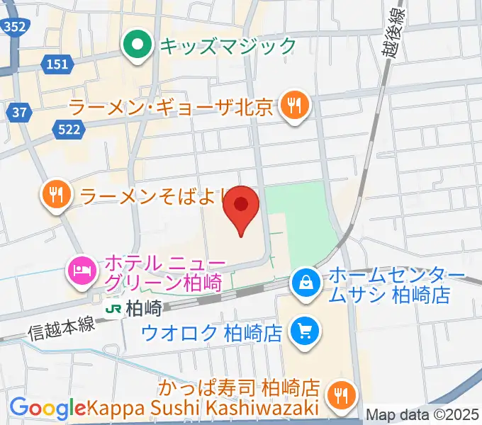 柏崎市文化会館アルフォーレの地図