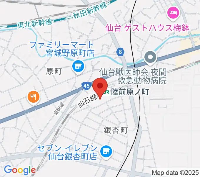 宮城野区文化センターの地図