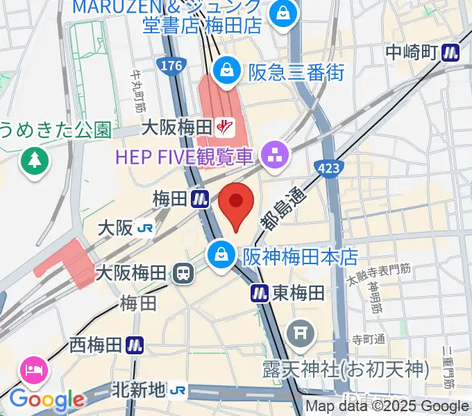 阪急うめだホールの地図