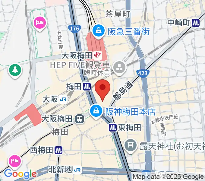 阪急うめだホールの地図