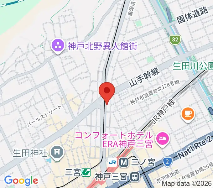 神戸KINGSX BASEの地図