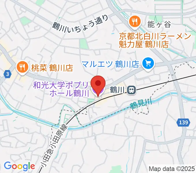 和光大学ポプリホール鶴川の地図