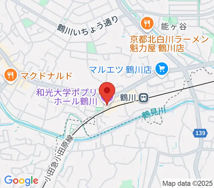 和光大学ポプリホール鶴川の地図