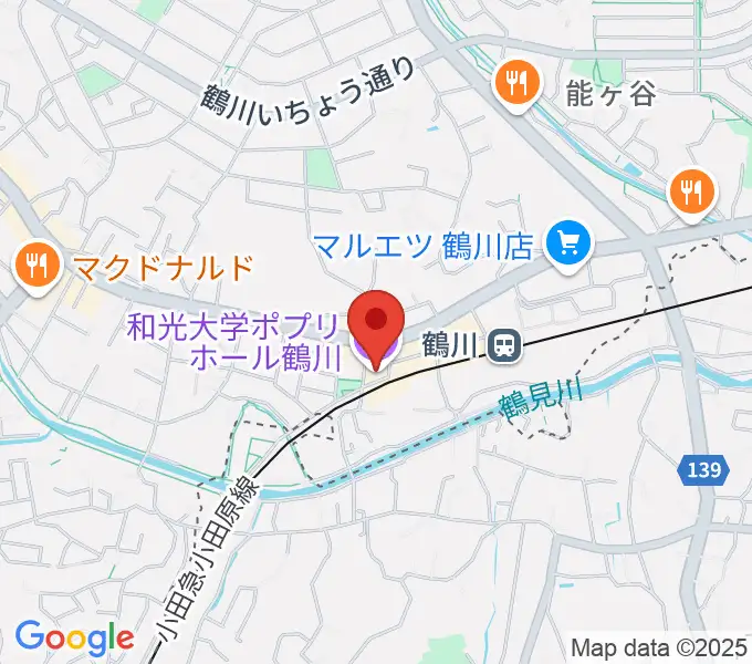 和光大学ポプリホール鶴川の地図