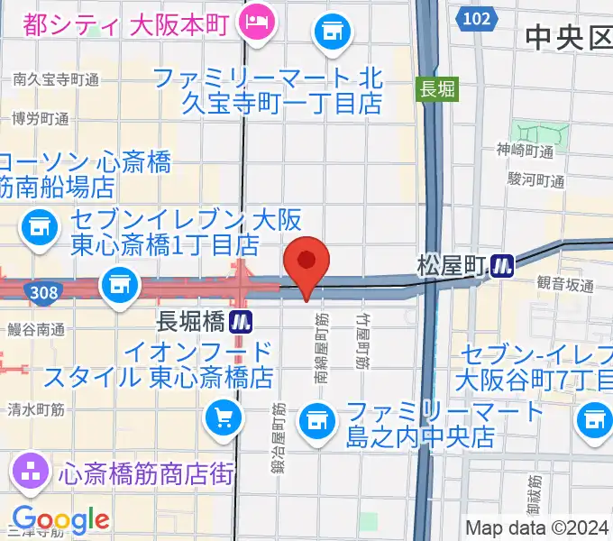 長堀橋WAXXの地図