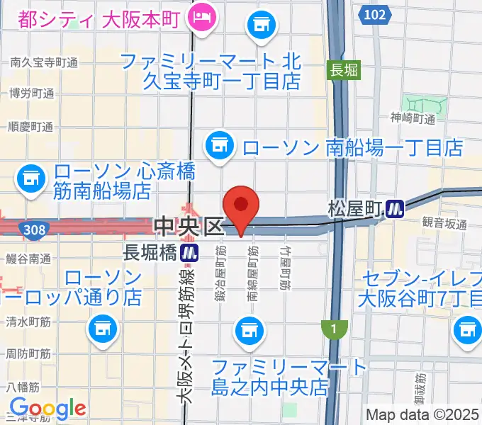 長堀橋WAXXの地図