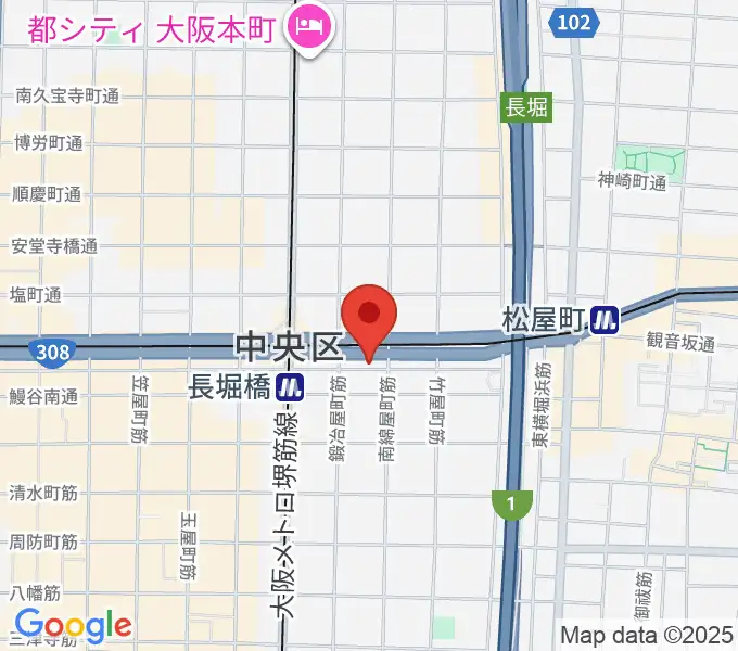 長堀橋WAXXの地図