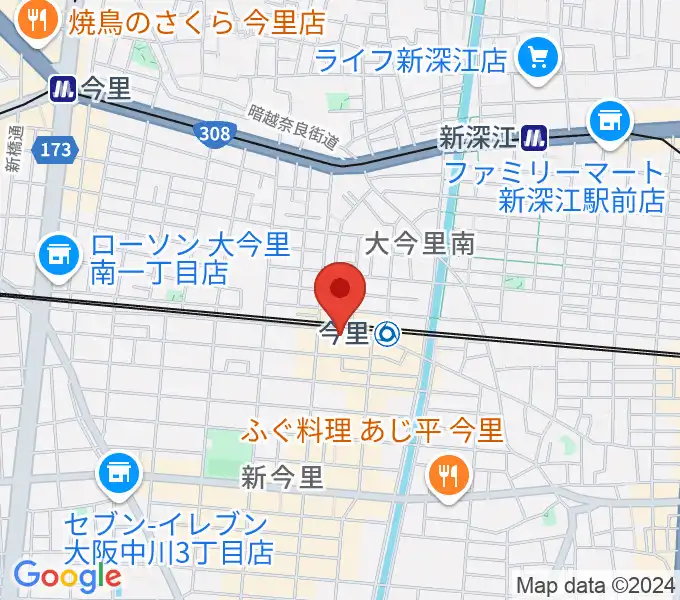 今里ザットフォーの地図