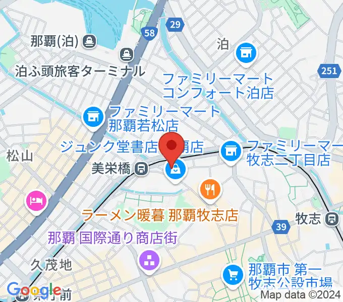 高良楽器店の地図