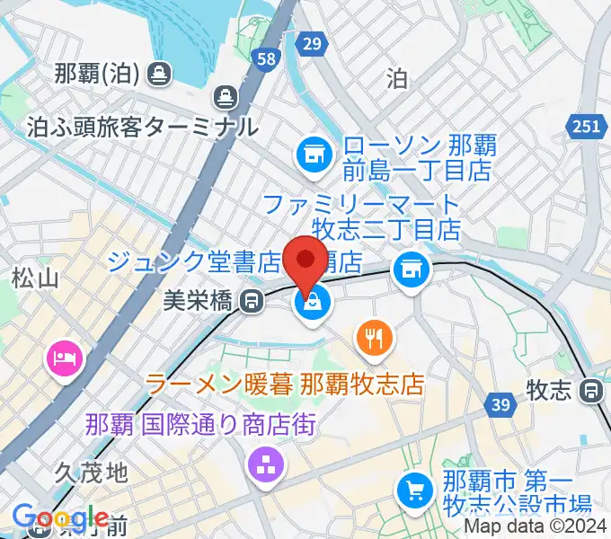 高良楽器店の地図