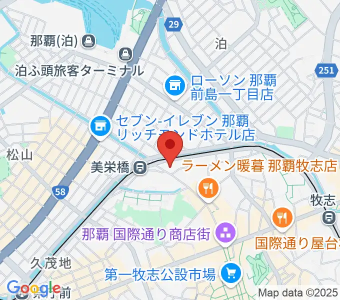 高良楽器店の地図