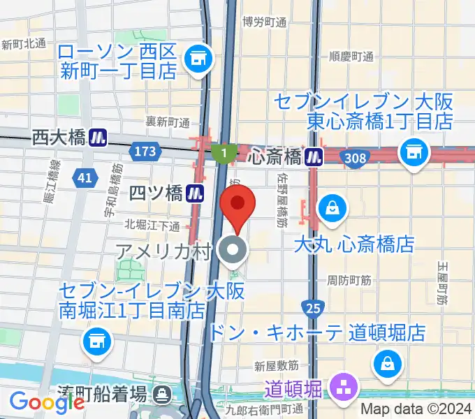 心斎橋CLUB CIRCUSの地図