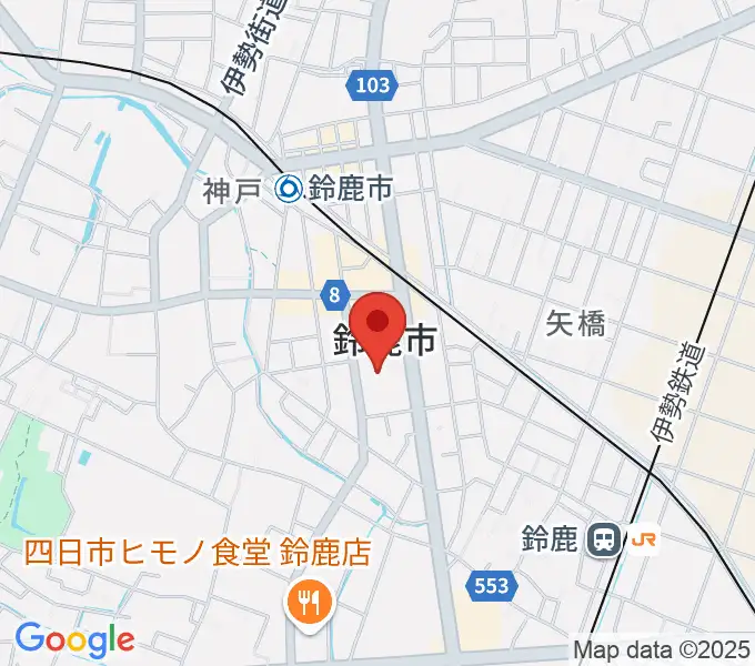 イスのサンケイホール鈴鹿の地図