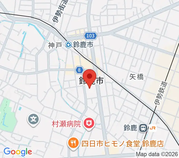 イスのサンケイホール鈴鹿の地図