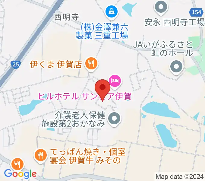 伊賀市文化会館の地図