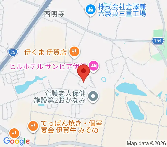 伊賀市文化会館の地図