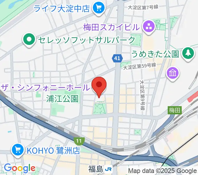 ザ・シンフォニーホールの地図