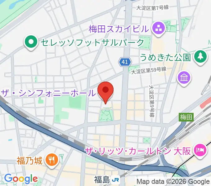 ザ・シンフォニーホールの地図
